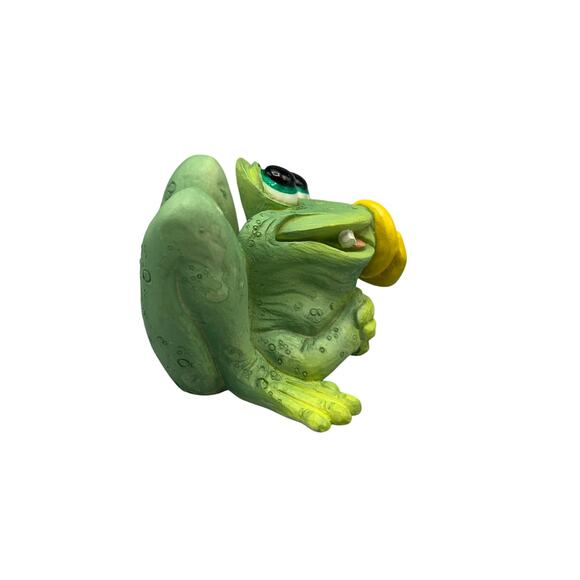 Sprogz Pacifier Frog Hall 1994 Mini Figurine Resin Yellow Paci Tadpole Baby - Picture 3 of 9